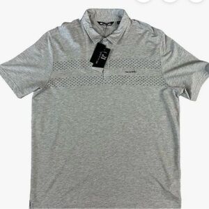 Travis Mathew Travis Matthew Matira Men Gray Short Sleeve Polo Shirt Size M